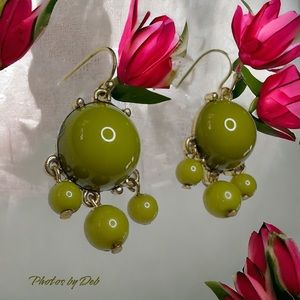 ZAD Fun beaded olive green Pierced dangle earrings
